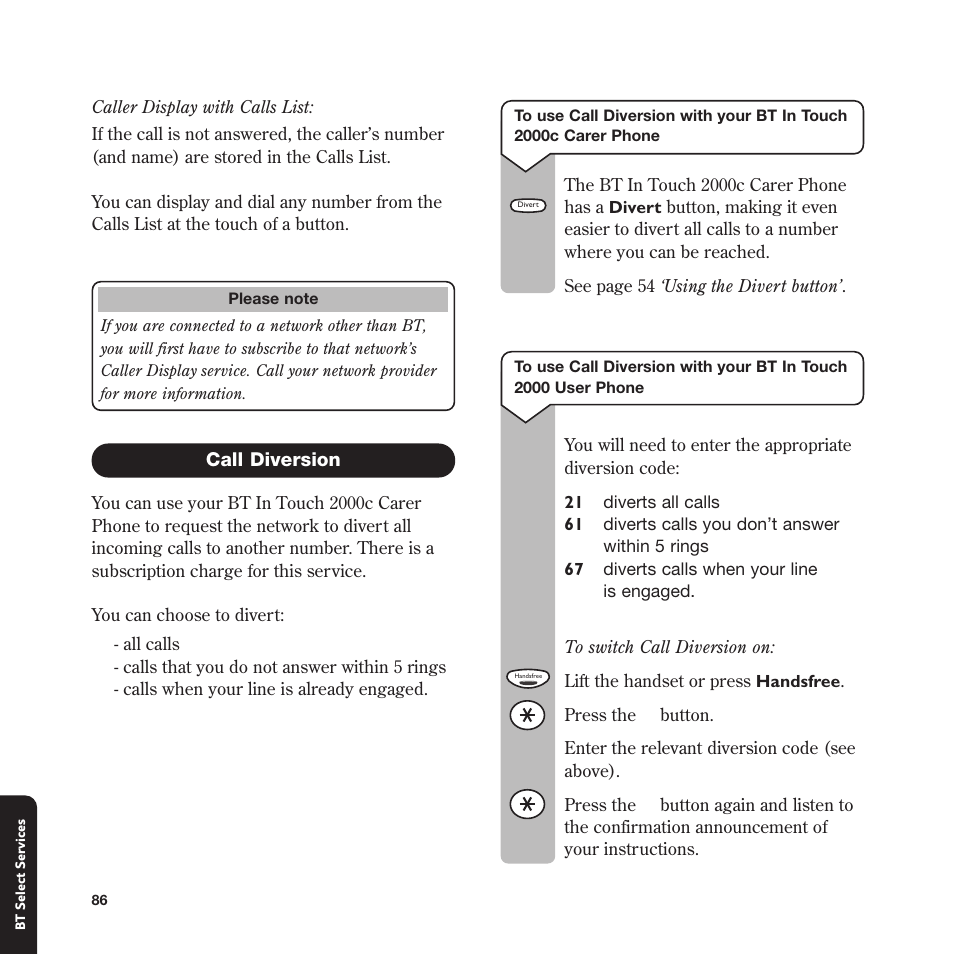 BT In Touch 2000 User Manual | Page 86 / 108
