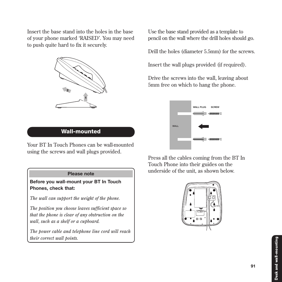 Wall-mounted | BT In Touch 2000 User Manual | Page 91 / 108