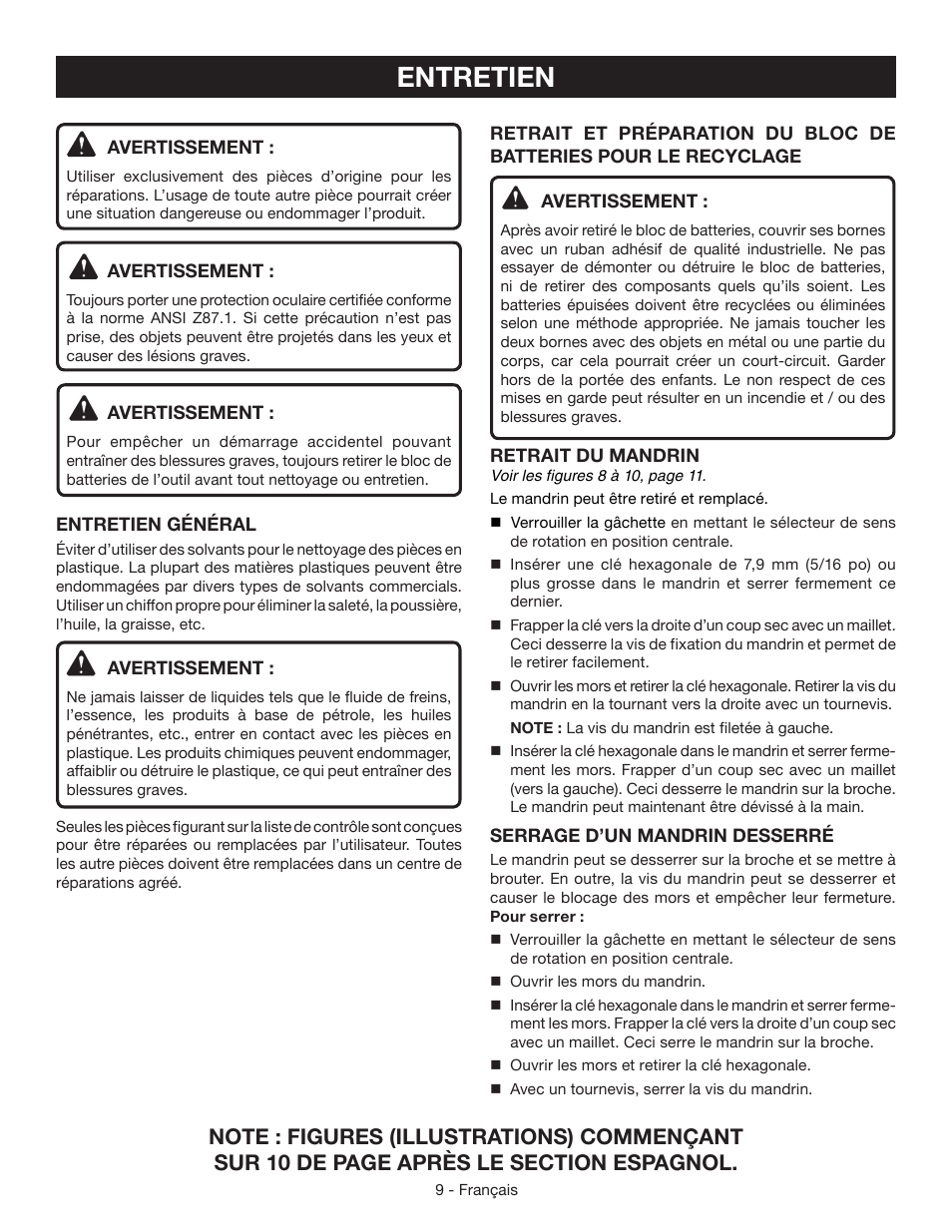 Entretien | Ryobi HJP001 User Manual | Page 17 / 28