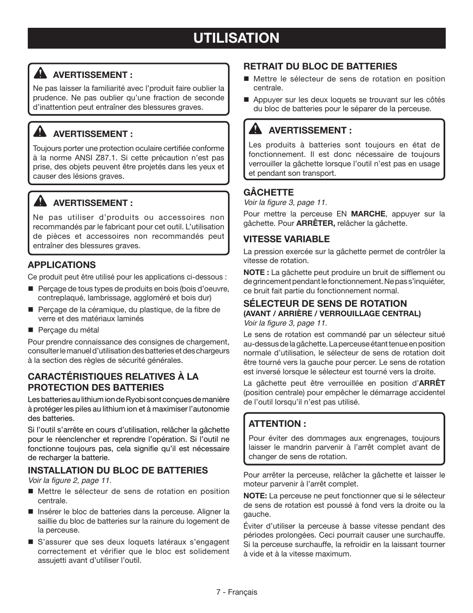 Utilisation | Ryobi HJP002 User Manual | Page 16 / 32