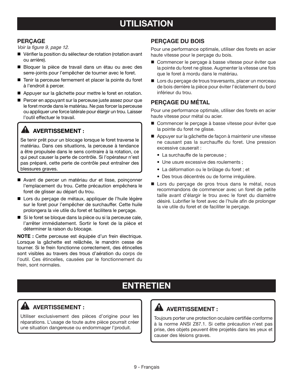 Utilisation, Entretien | Ryobi HJP002 User Manual | Page 18 / 32