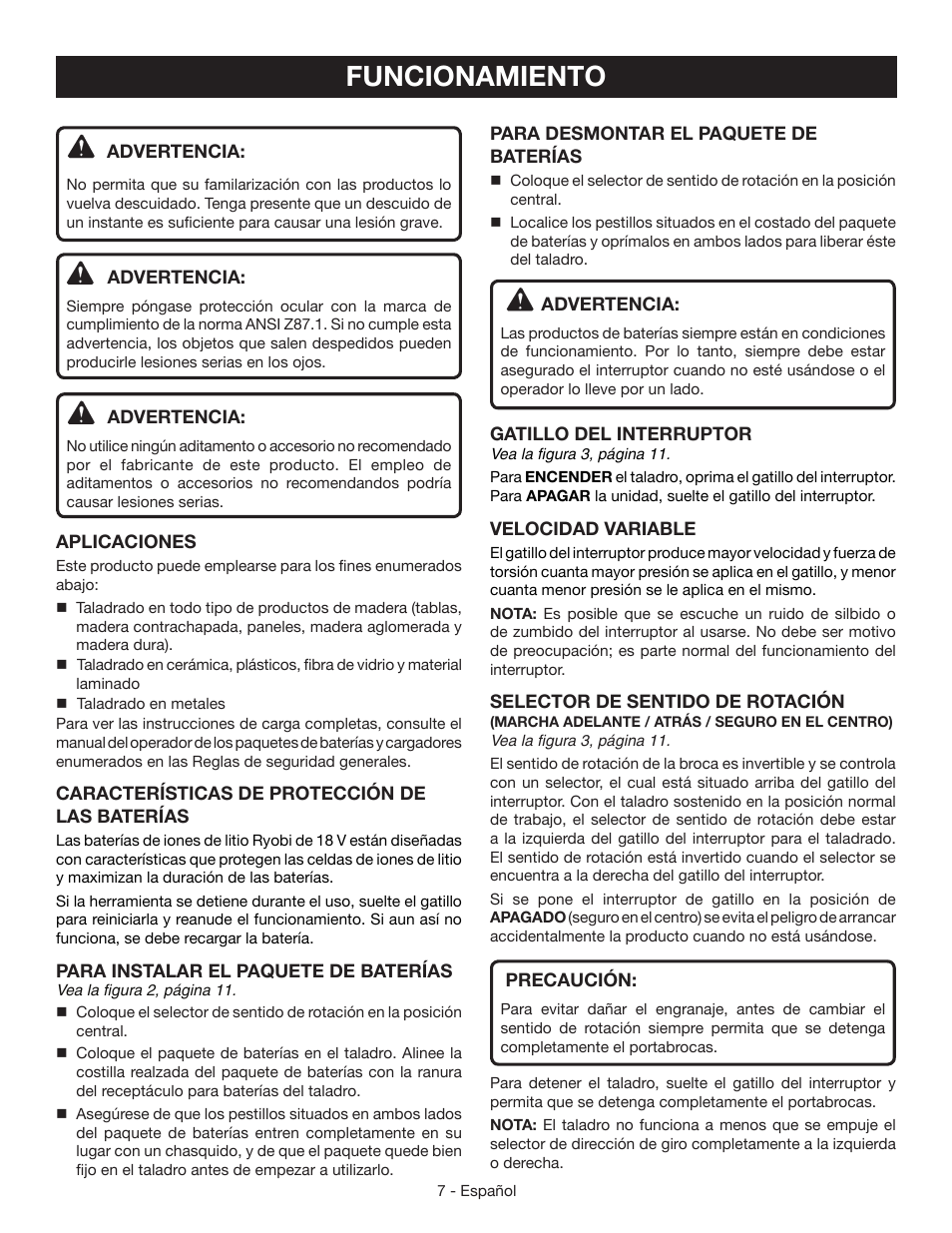 Funcionamiento | Ryobi HJP002 User Manual | Page 25 / 32