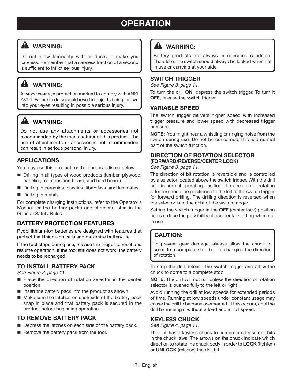 Operation | Ryobi HJP002 User Manual | Page 7 / 32