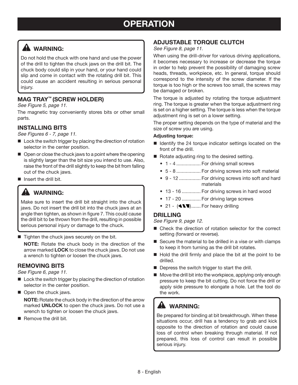 Operation | Ryobi HJP002 User Manual | Page 8 / 32