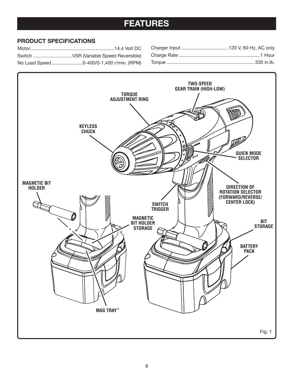 Features | Ryobi HP214 User Manual | Page 8 / 20
