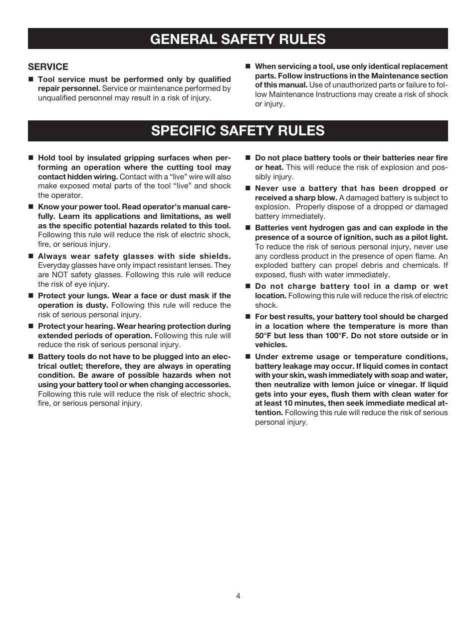 General safety rules specific safety rules | Ryobi HP4720 User Manual | Page 4 / 20
