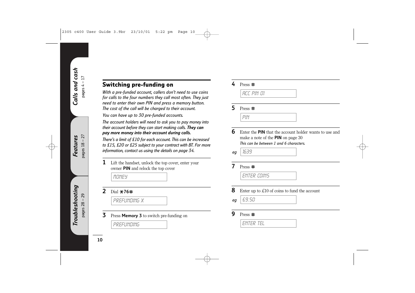 BT 400 User Manual | Page 10 / 36