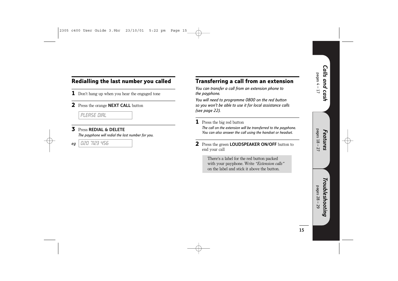 BT 400 User Manual | Page 15 / 36