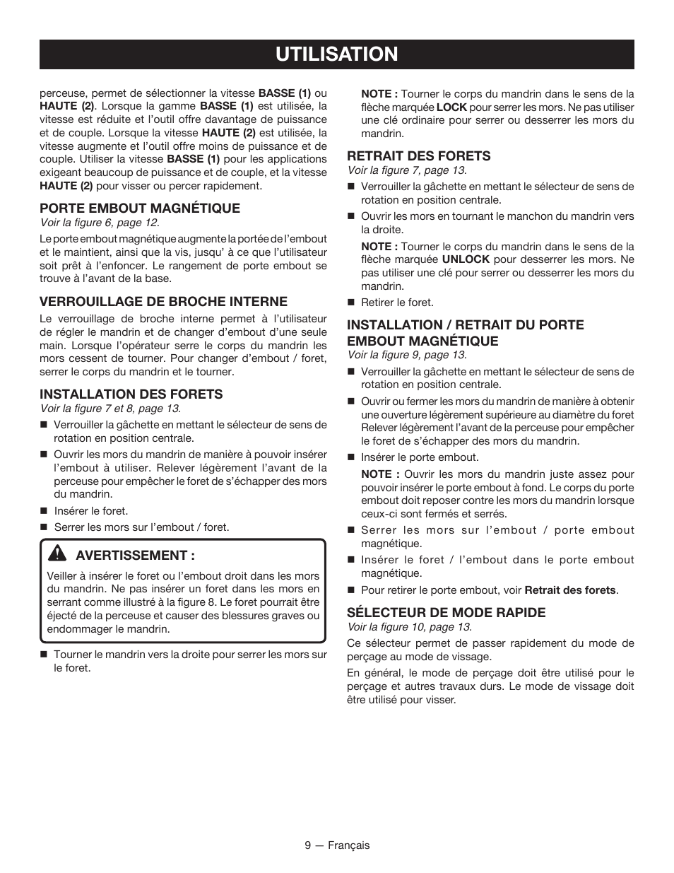 Utilisation | Ryobi P201 User Manual | Page 19 / 36