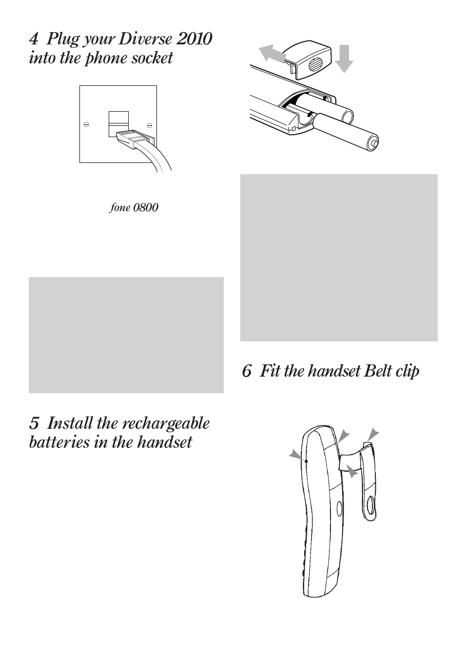 6 fit the handset belt clip | BT Diverse 2010 User Manual | Page 10 / 40