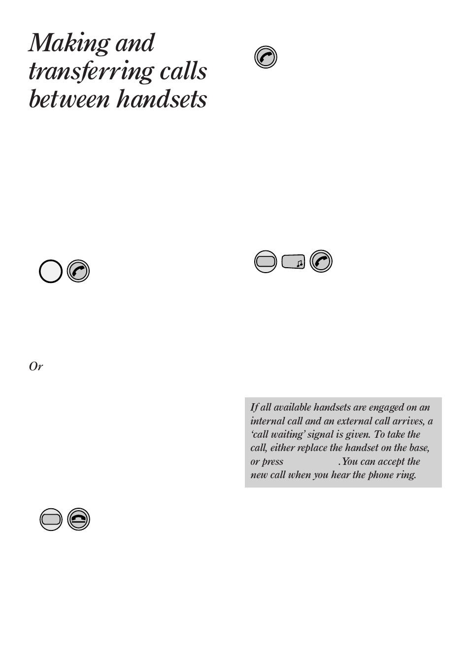 Making and transferring calls between handsets | BT Diverse 2010 User Manual | Page 15 / 40