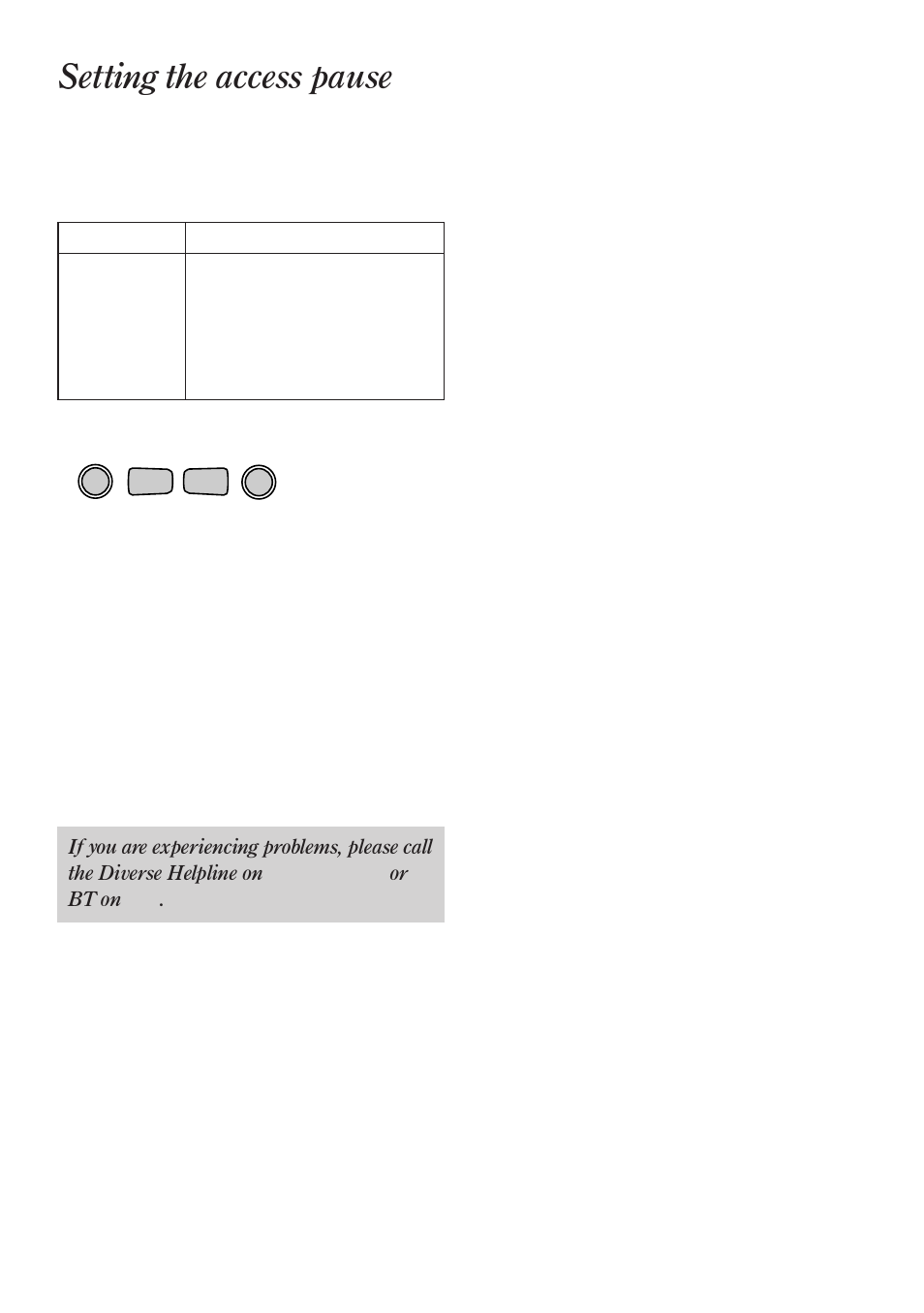 Setting the access pause | BT Diverse 2010 User Manual | Page 28 / 40