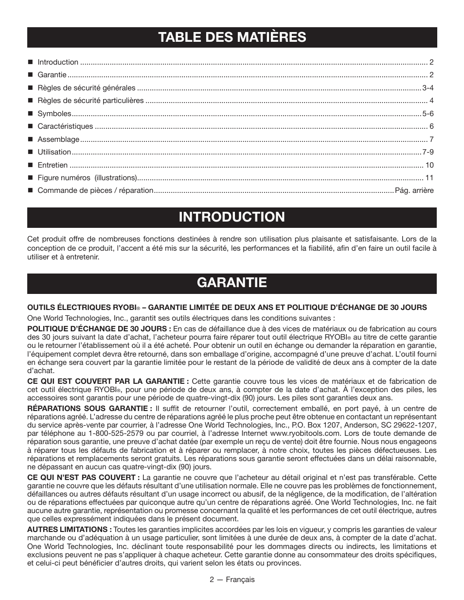 Ryobi P202B User Manual | Page 11 / 32