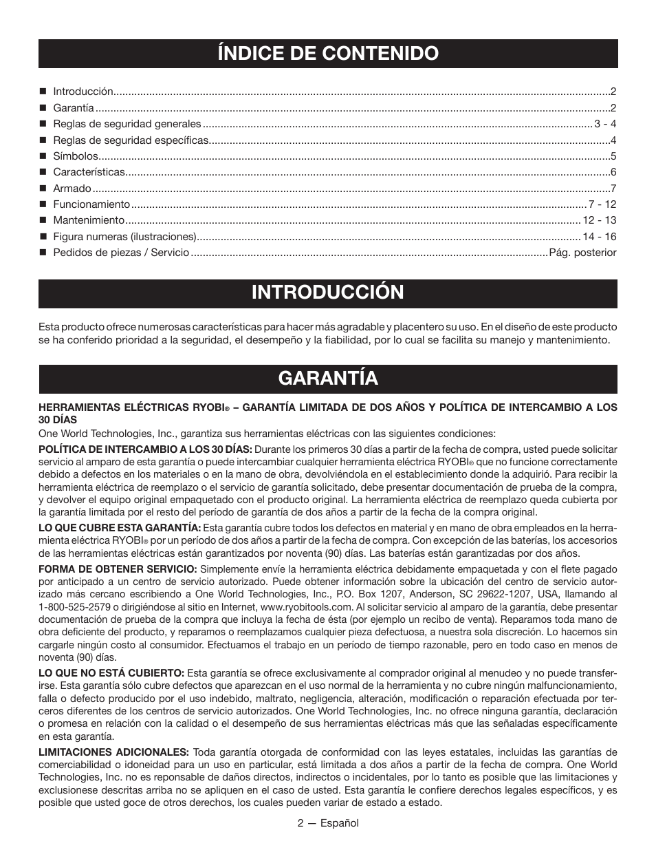 Ryobi P211 User Manual | Page 24 / 40