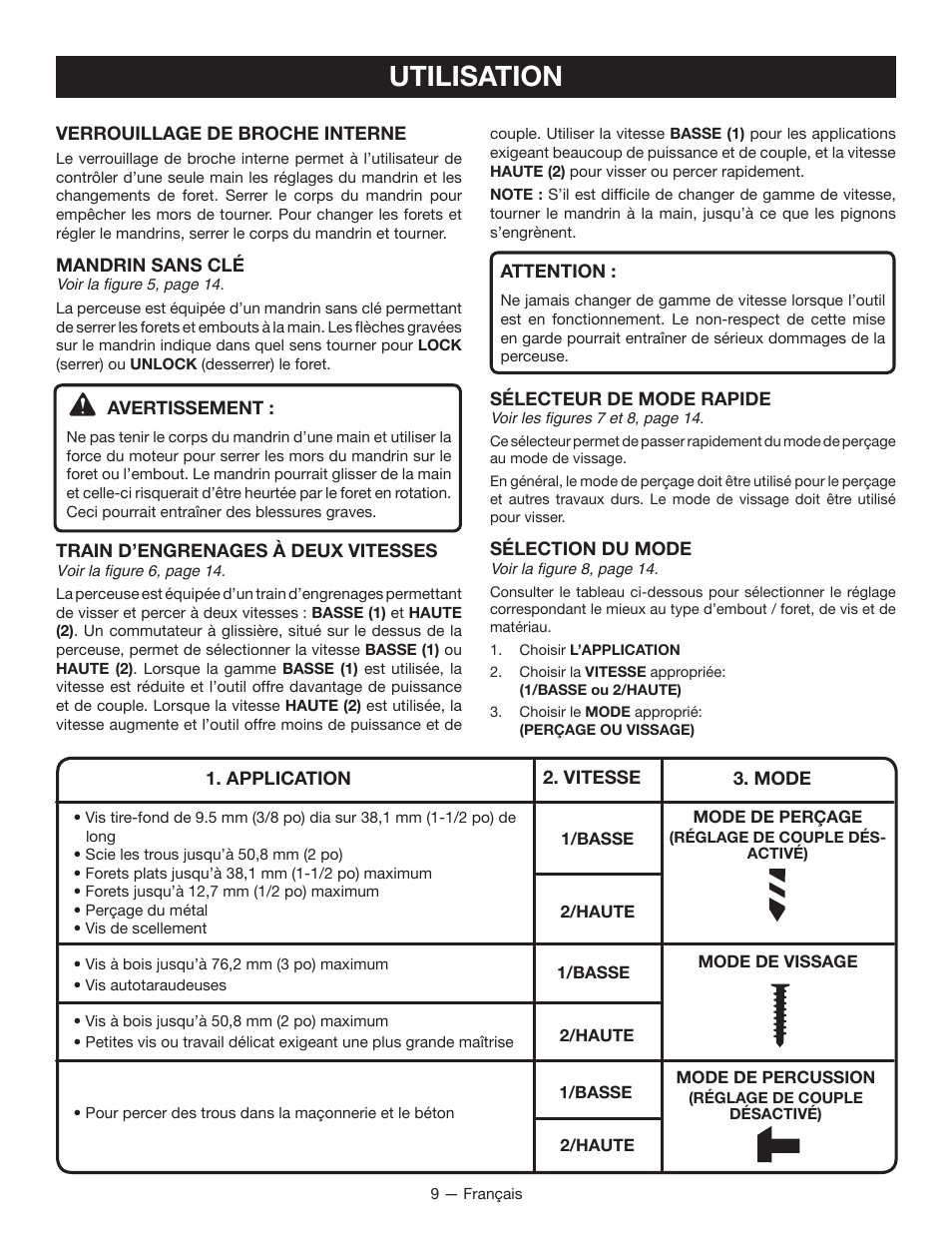 Utilisation | Ryobi P212B User Manual | Page 20 / 40