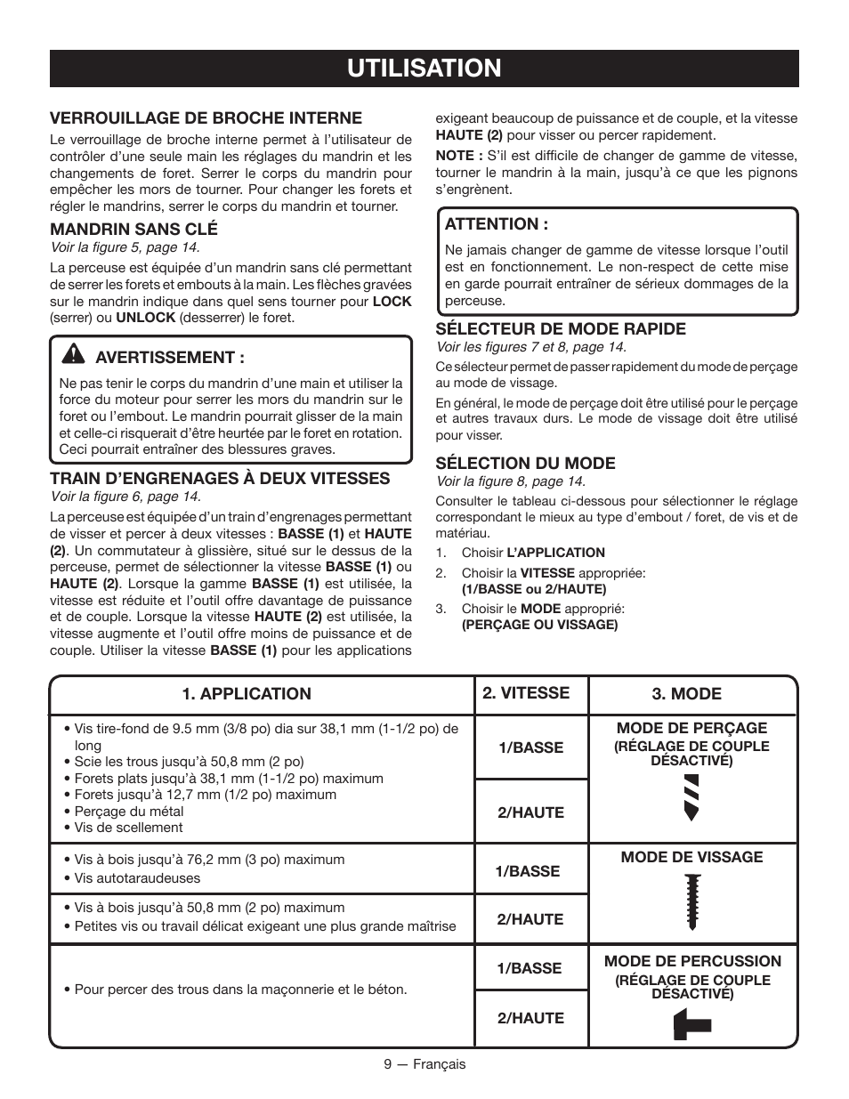 Utilisation | Ryobi P212G User Manual | Page 20 / 40