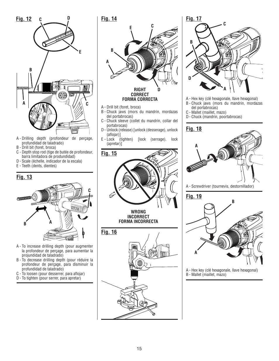 Ryobi P212G User Manual | Page 37 / 40