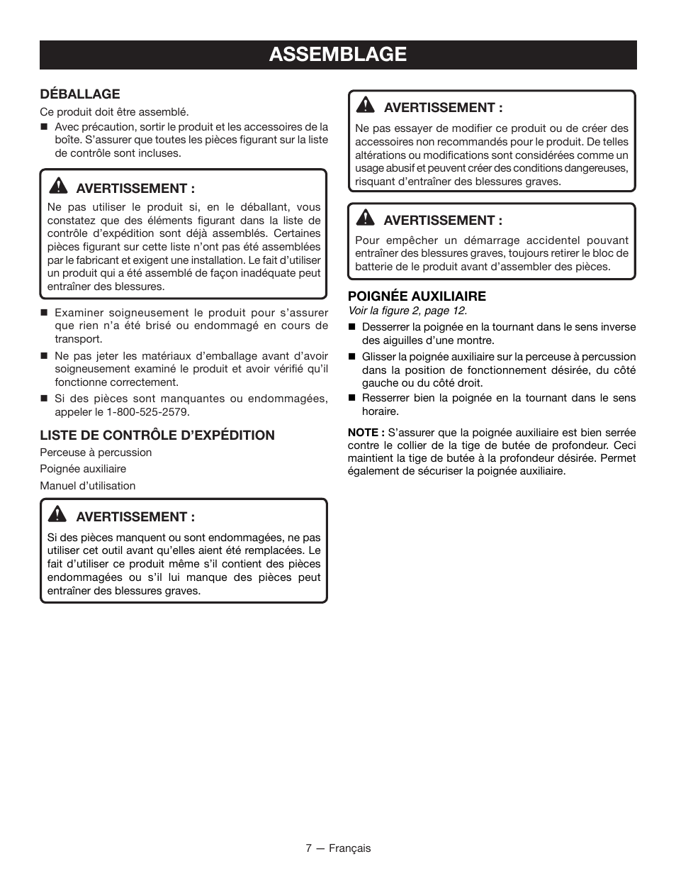 Assemblage | Ryobi P221 User Manual | Page 17 / 36