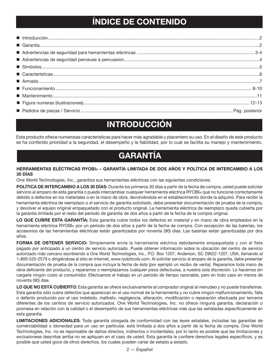 Ryobi P221 User Manual | Page 22 / 36