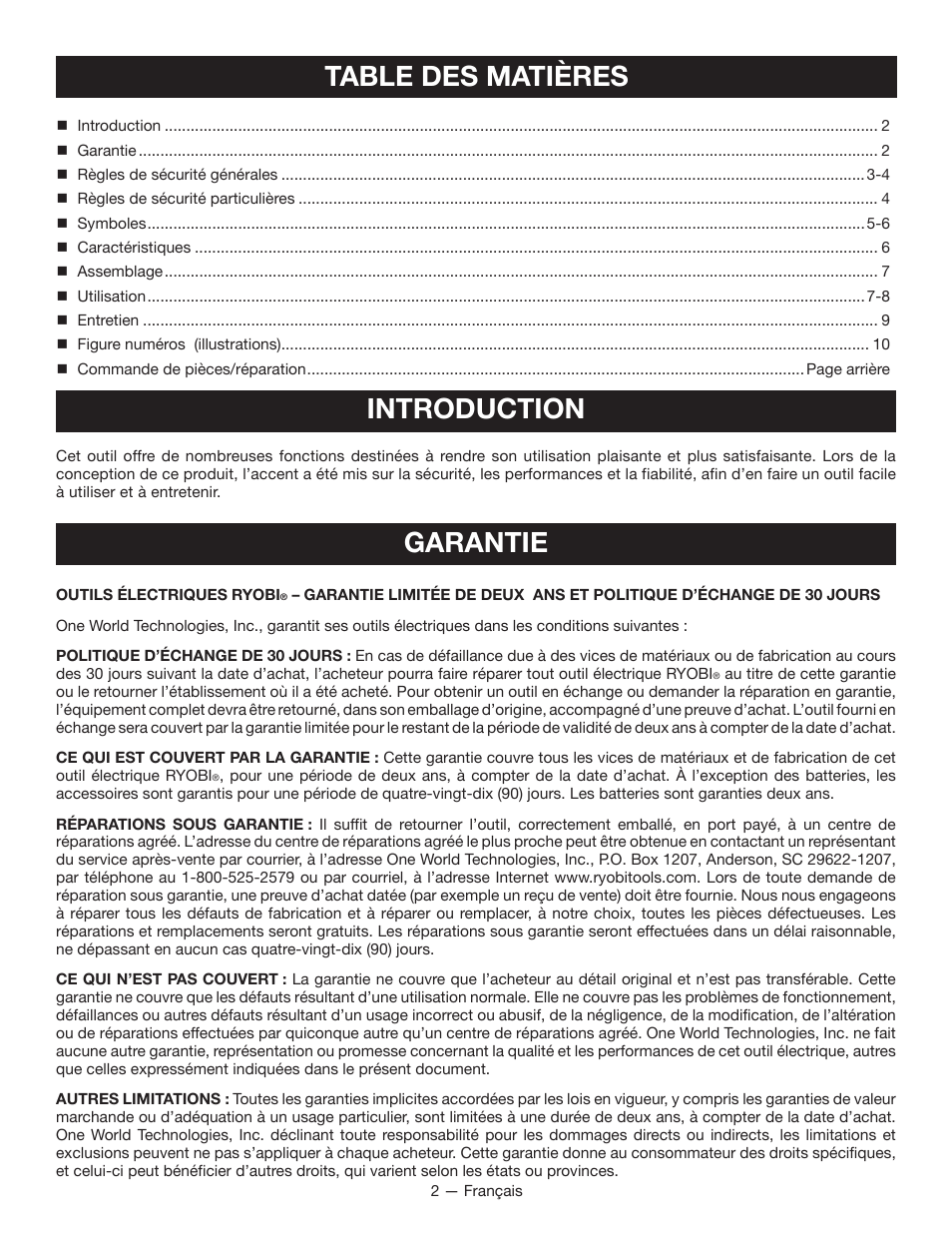 Ryobi P230 User Manual | Page 10 / 28