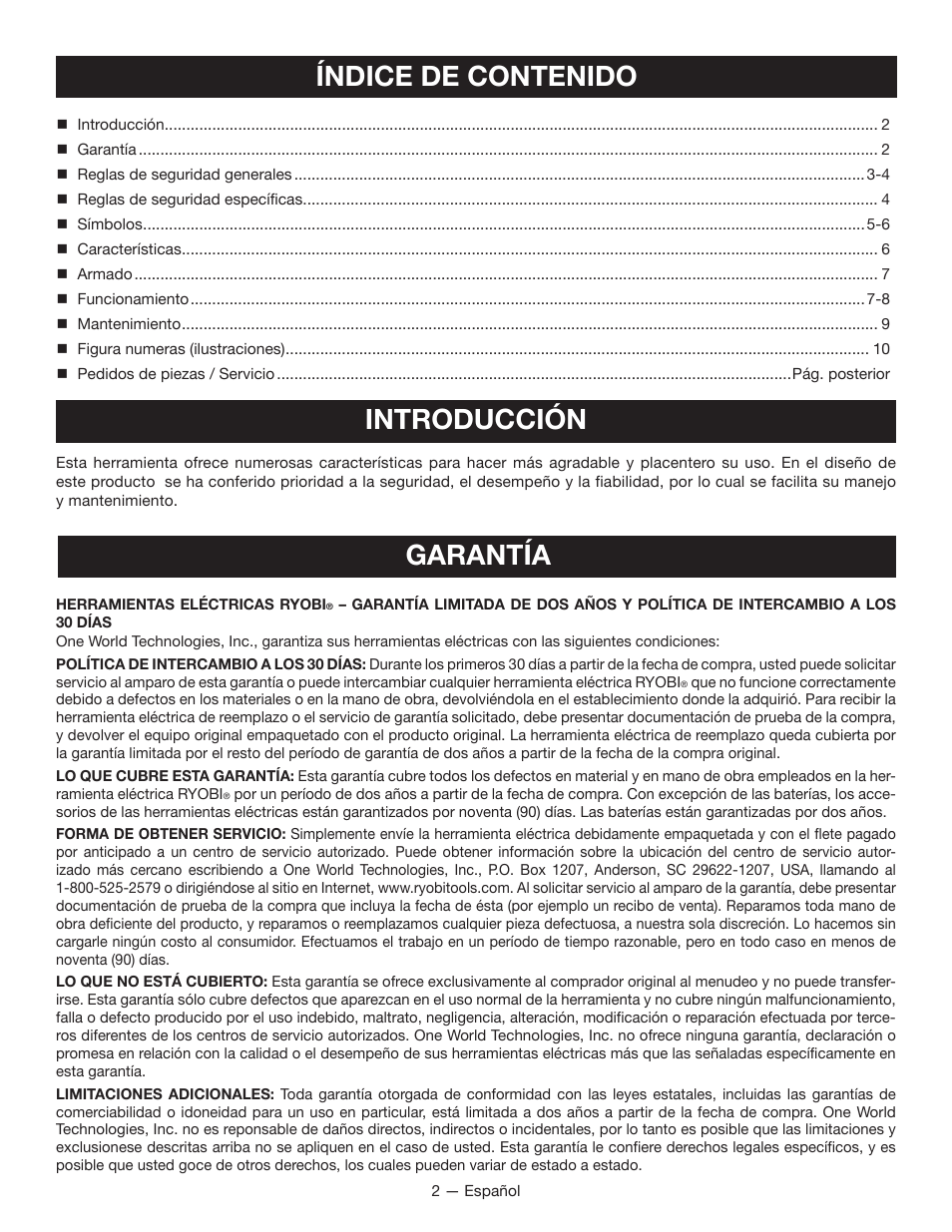 Ryobi P230 User Manual | Page 18 / 28