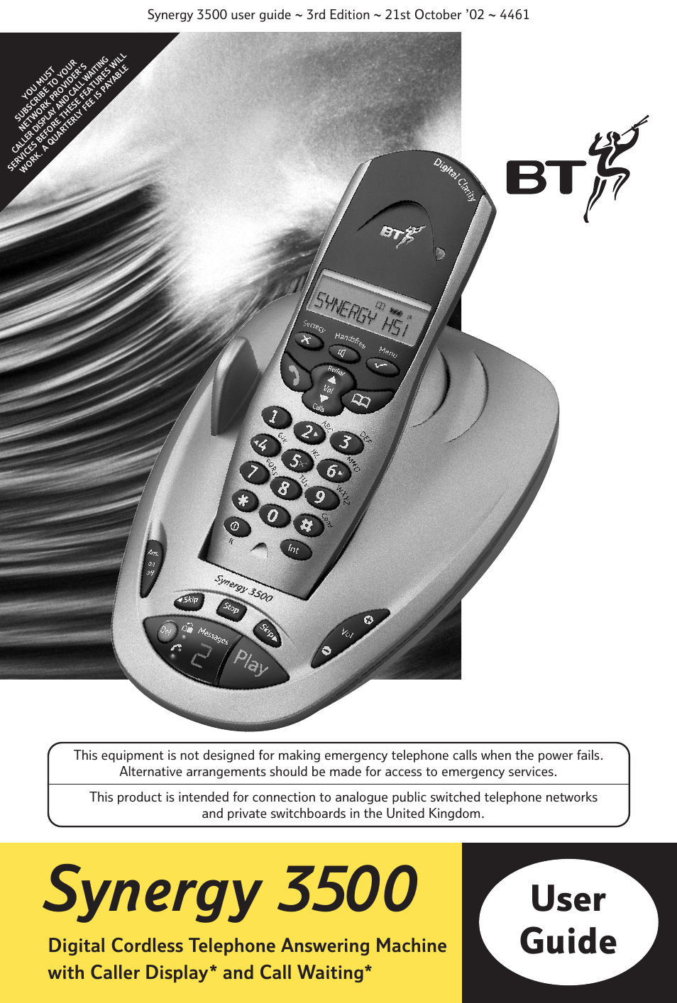 BT Synergy 3500 User Manual | 70 pages