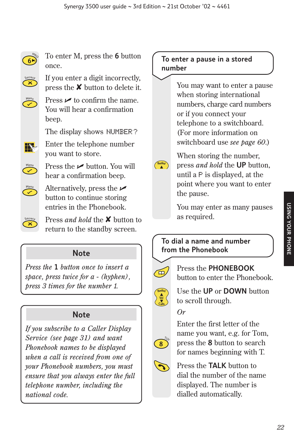 Button to return to the standby screen | BT Synergy 3500 User Manual | Page 25 / 70