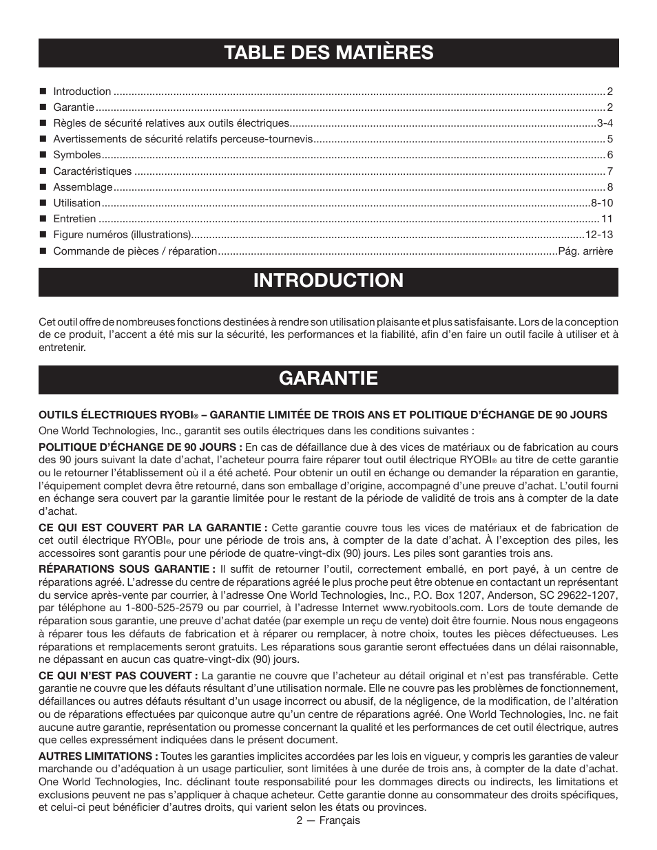 Ryobi P240 User Manual | Page 12 / 36