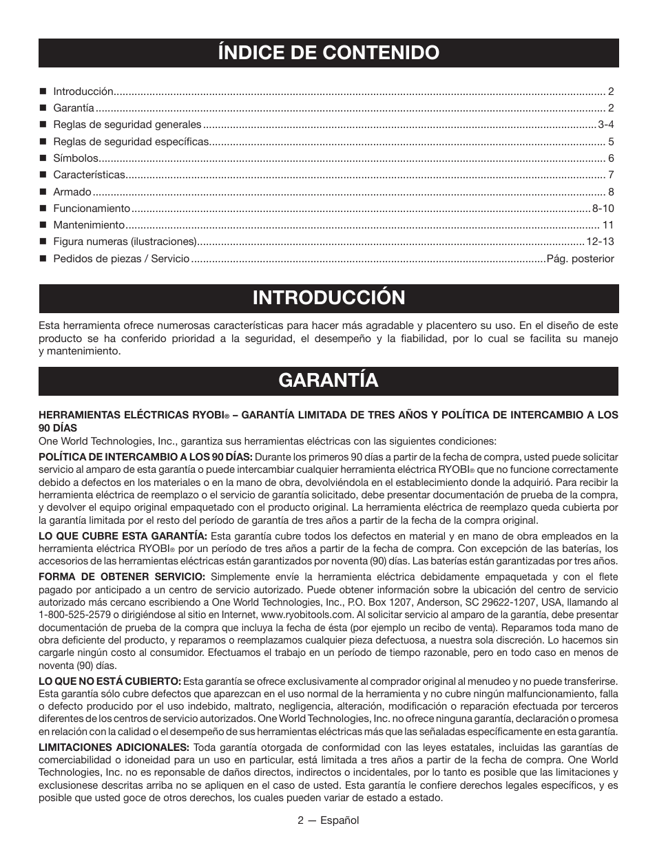 Ryobi P240 User Manual | Page 22 / 36