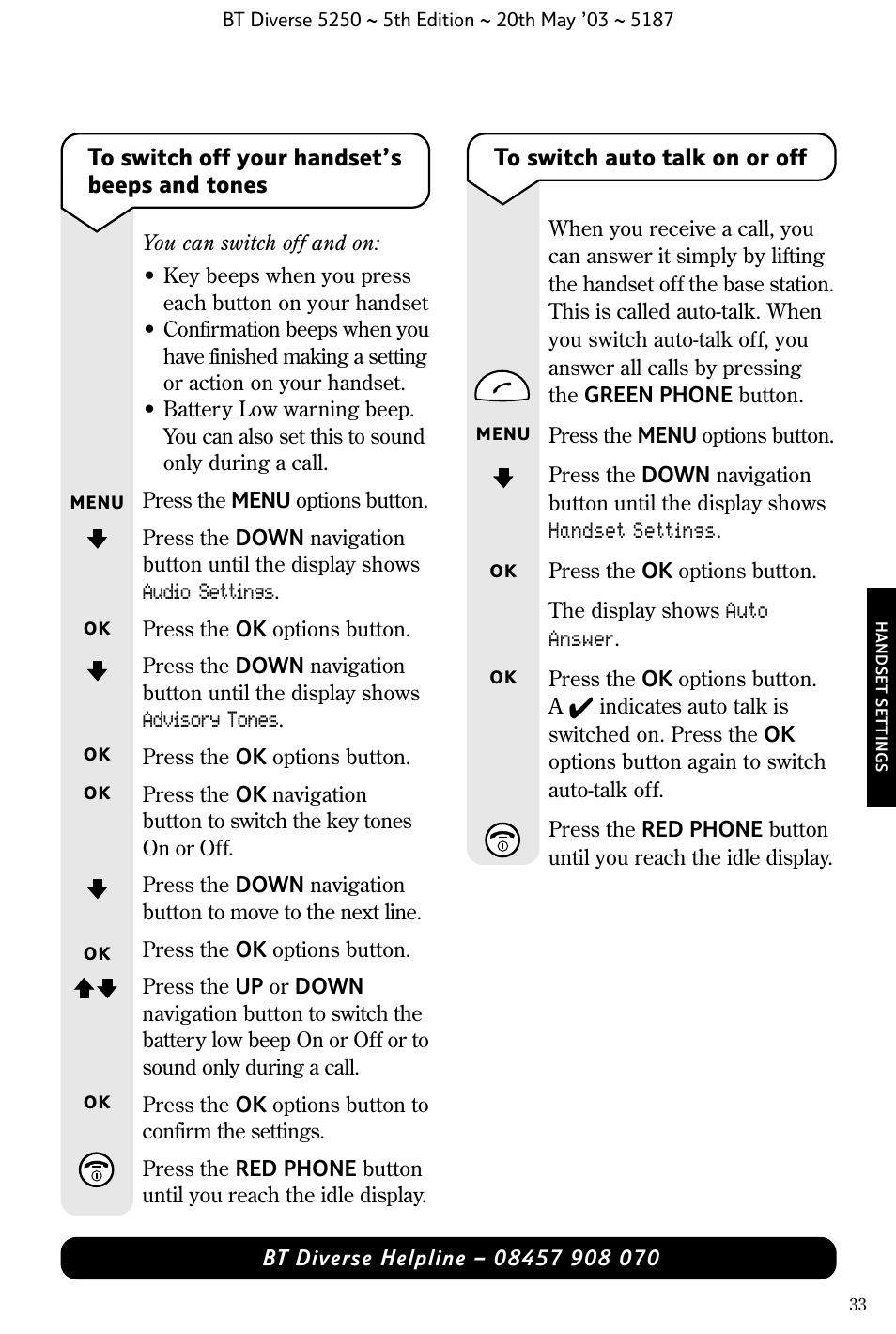 BT Diverse 5250 User Manual | Page 35 / 68