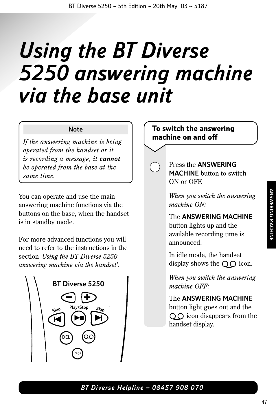 BT Diverse 5250 User Manual | Page 49 / 68