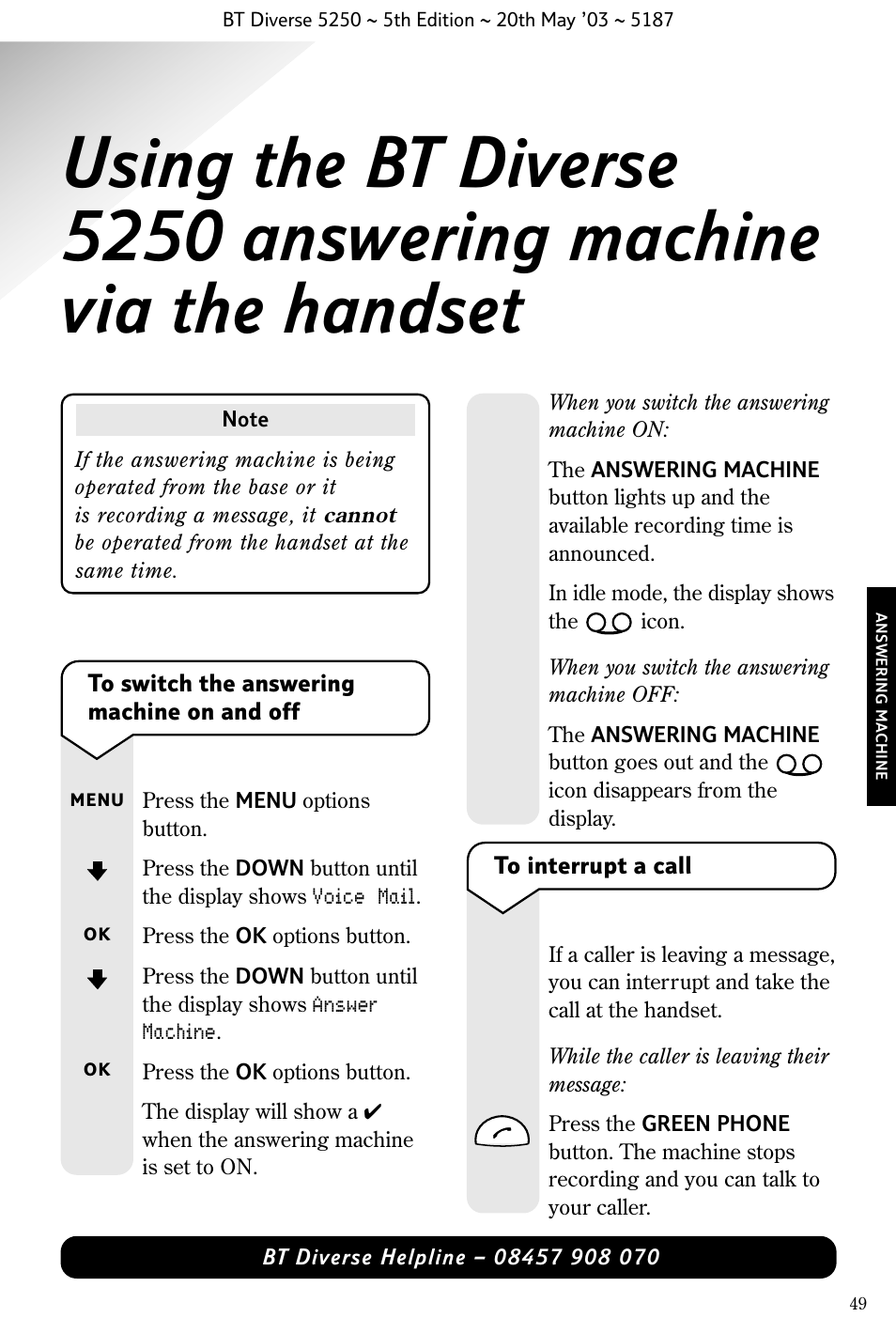 BT Diverse 5250 User Manual | Page 51 / 68