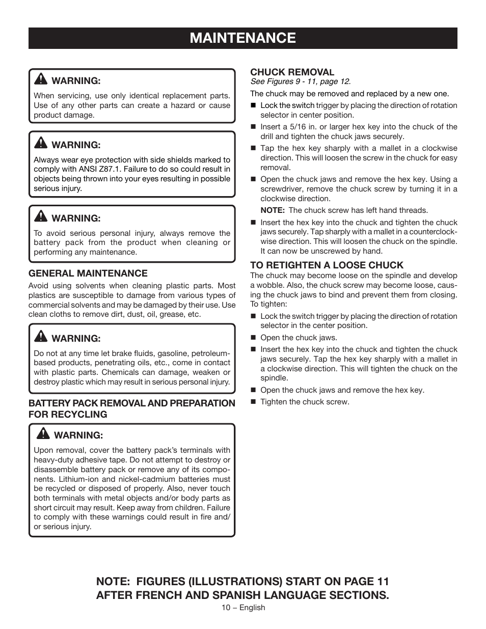 Maintenance | Ryobi P205G User Manual | Page 10 / 32