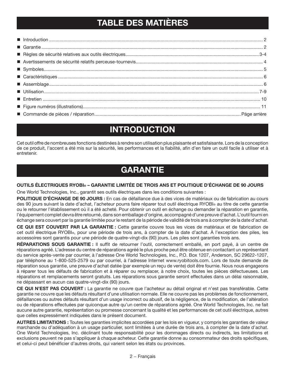 Ryobi P205G User Manual | Page 11 / 32