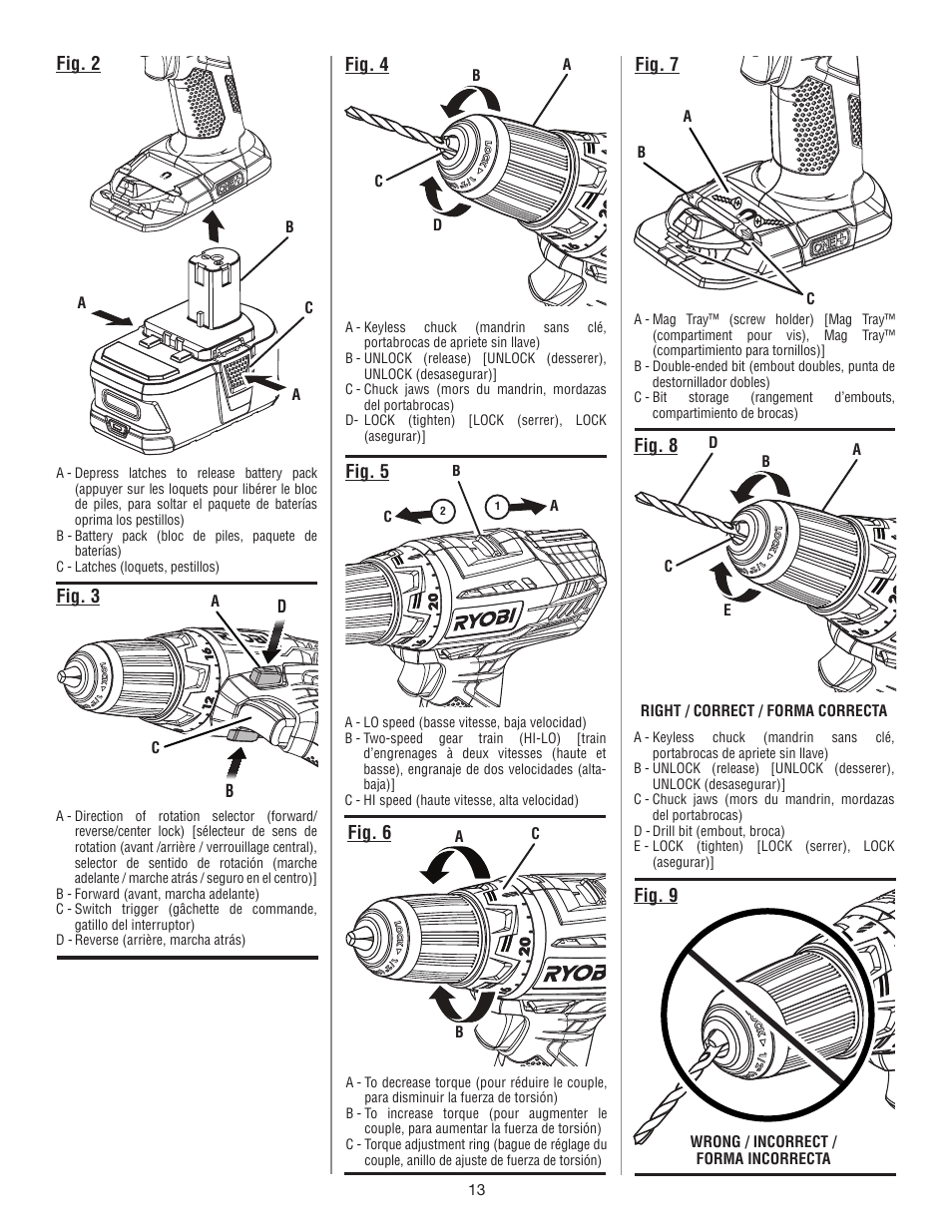 Ryobi P208B User Manual | Page 33 / 36