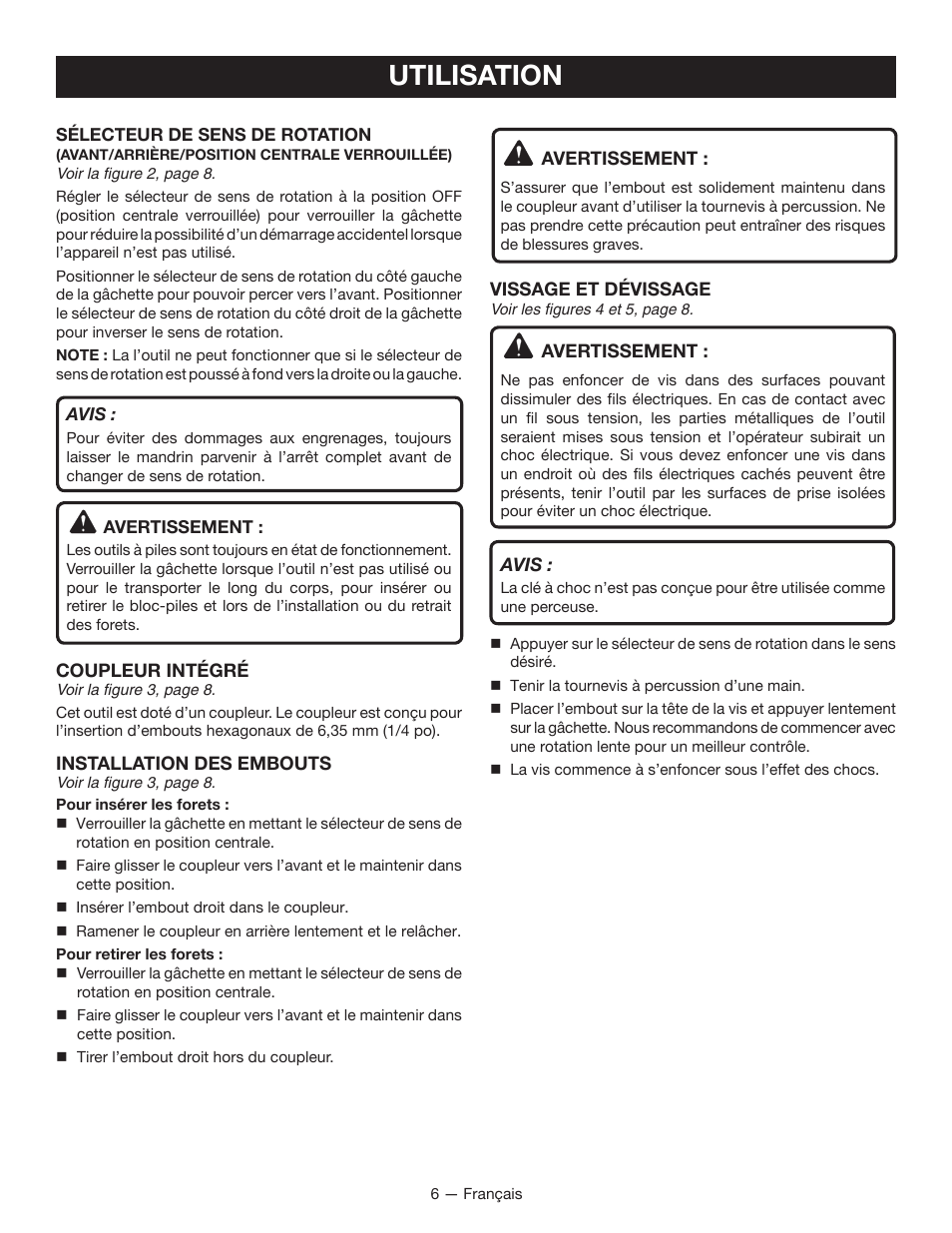 Utilisation | Ryobi P234G User Manual | Page 12 / 24