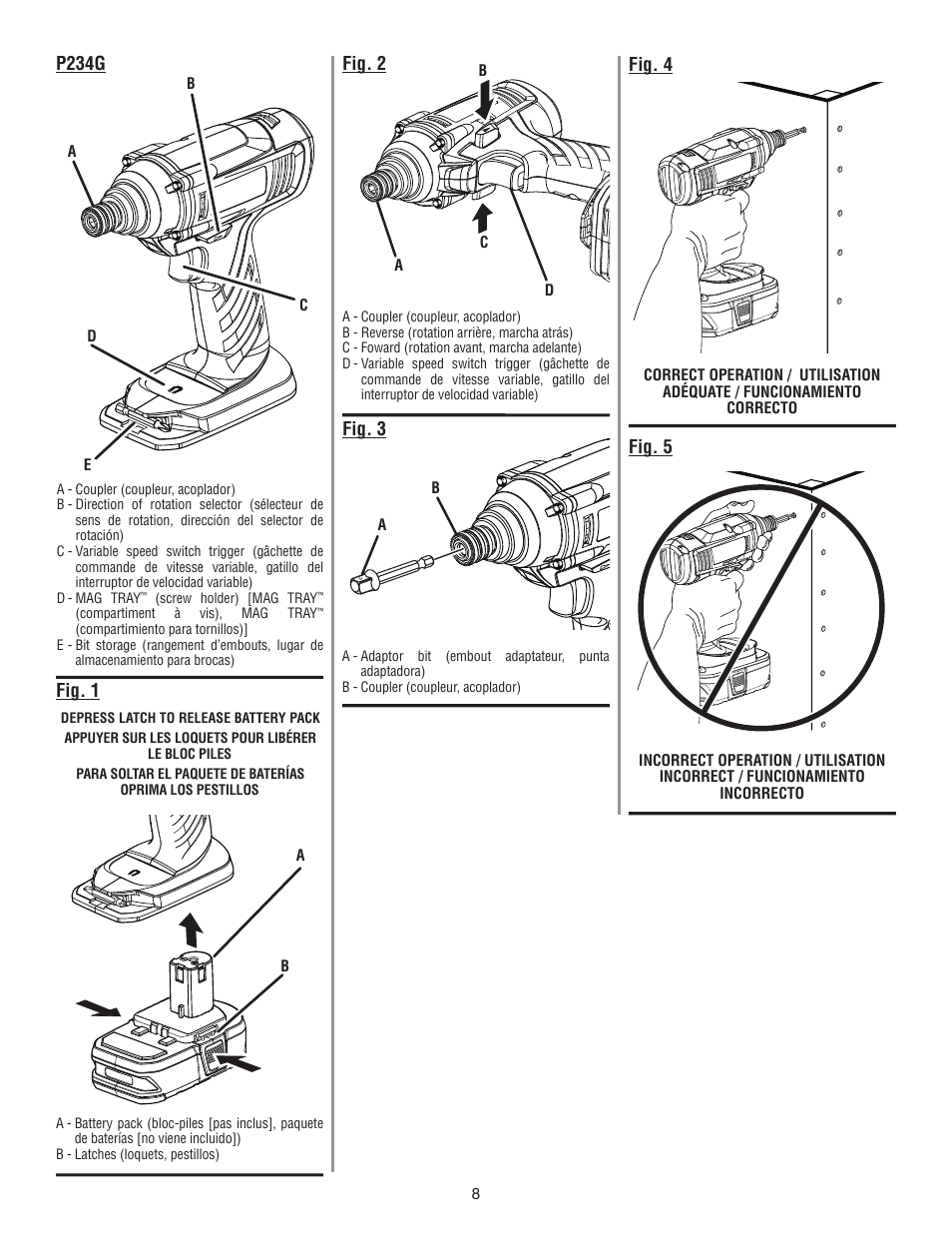 Ryobi P234G User Manual | Page 20 / 24