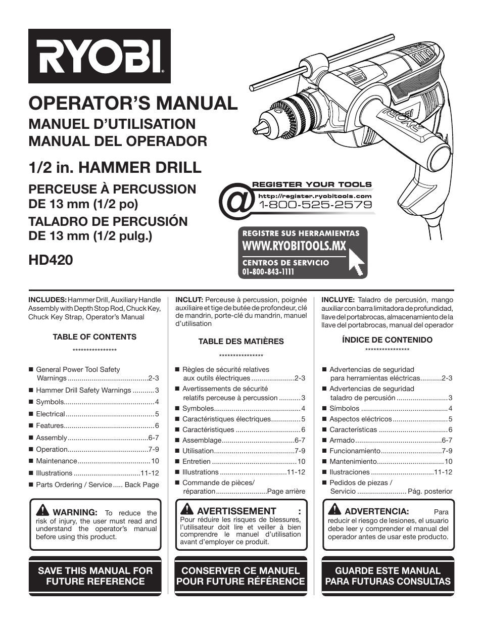 Ryobi HD420 User Manual | 32 pages