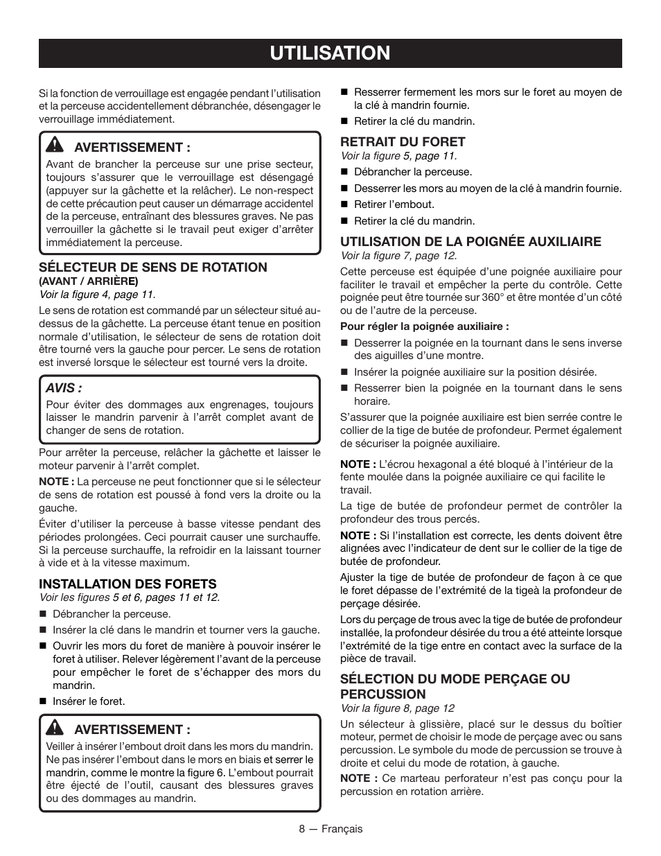 Utilisation | Ryobi HD420 User Manual | Page 17 / 32