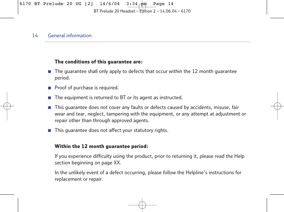 BT 6170 User Manual | Page 14 / 17