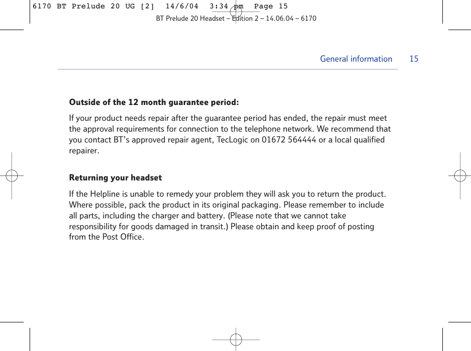 BT 6170 User Manual | Page 15 / 17