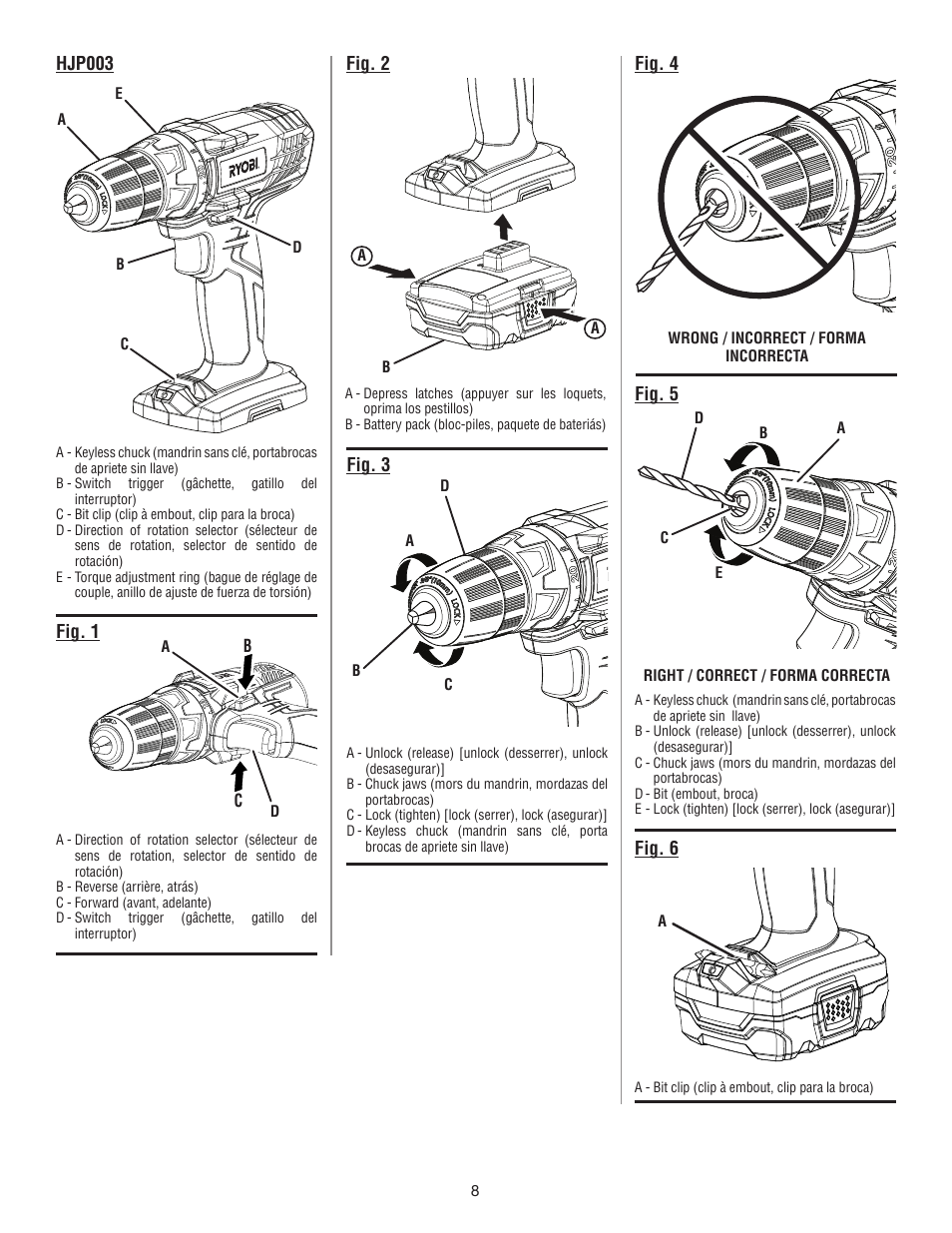Ryobi HJP003 User Manual | Page 20 / 24