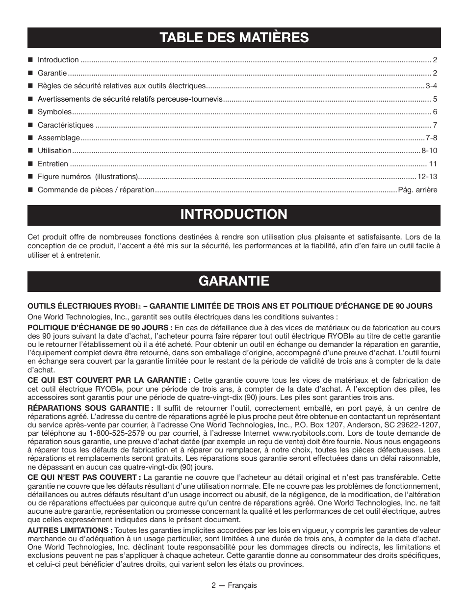 Ryobi P270G User Manual | Page 12 / 36