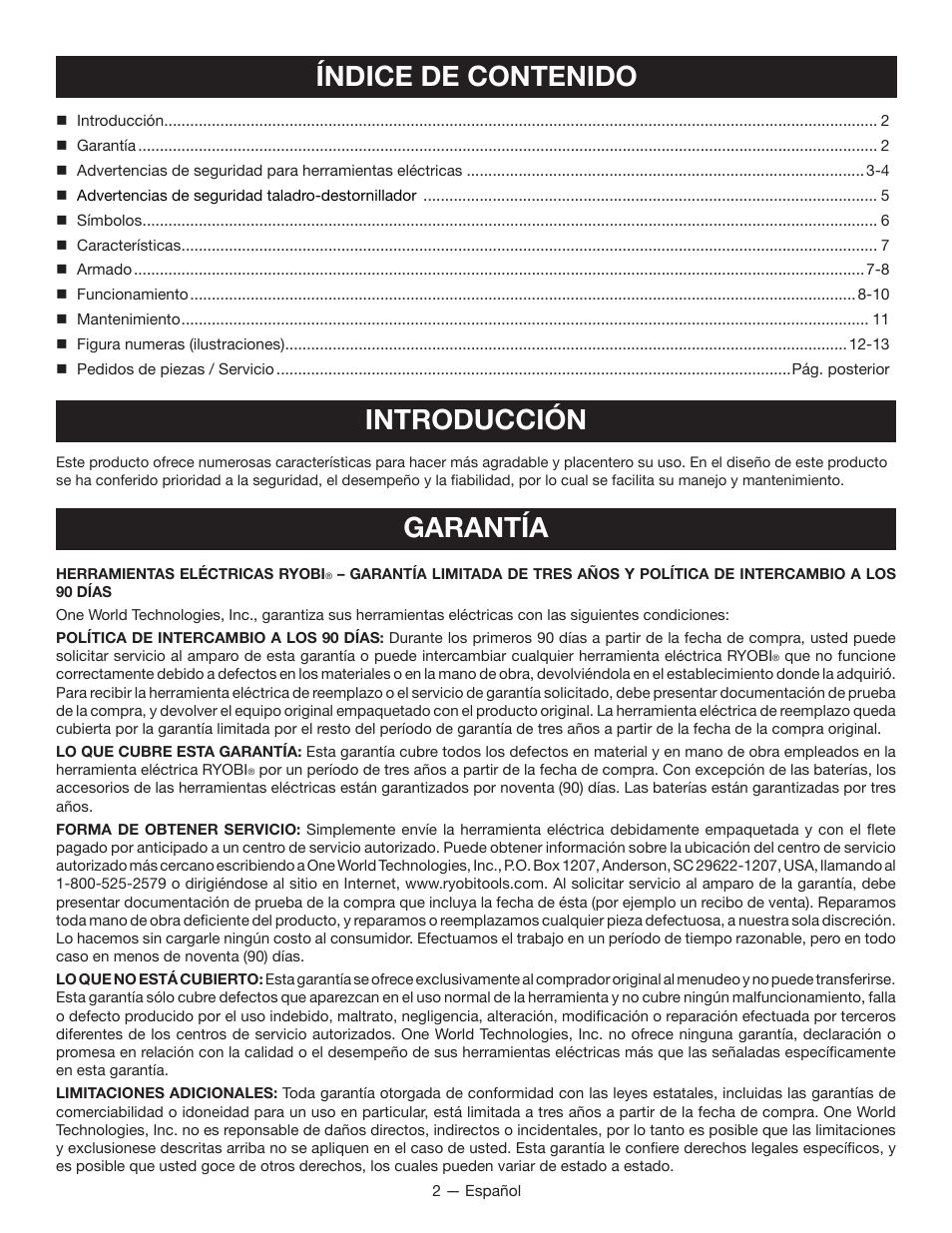 Ryobi P270G User Manual | Page 22 / 36