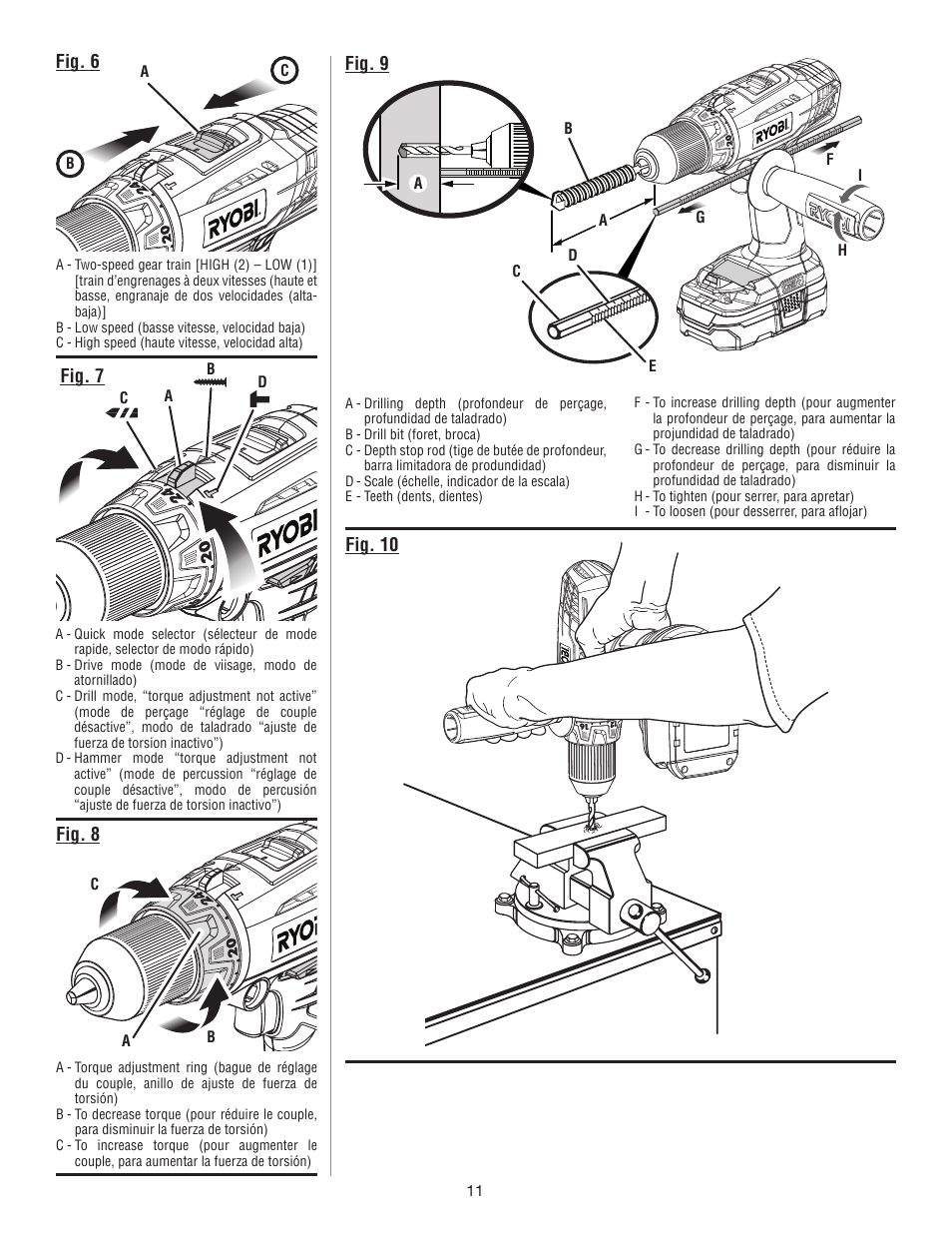 Ryobi P214 User Manual | Page 27 / 28