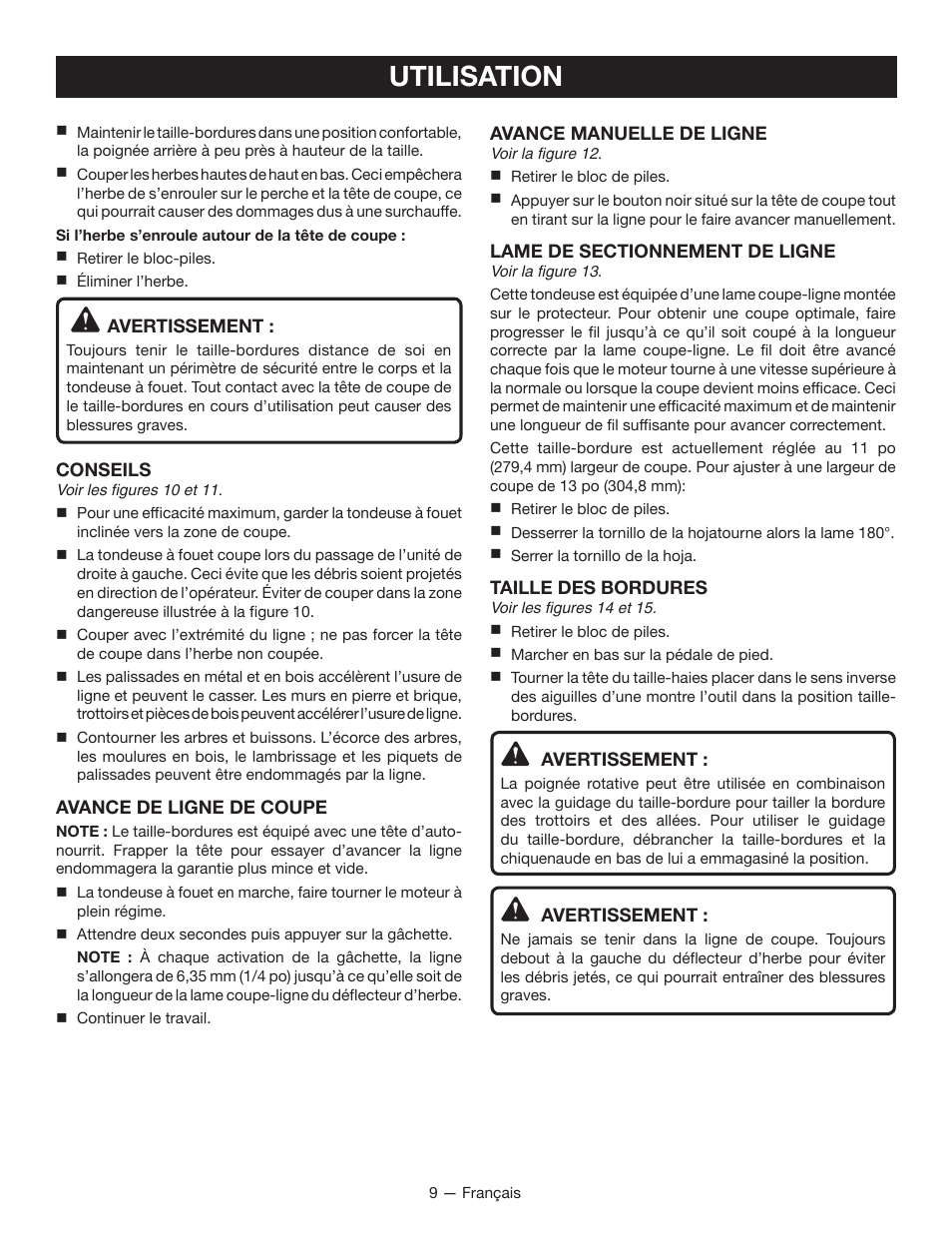 Utilisation | Ryobi RY40020 User Manual | Page 23 / 38