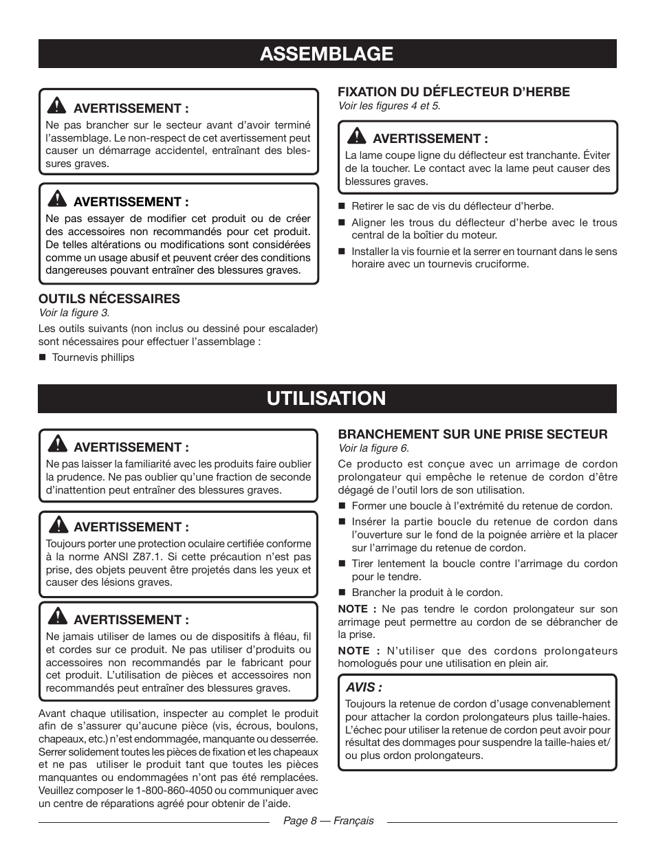 Assemblage utilisation | Ryobi RY41141 User Manual | Page 21 / 36