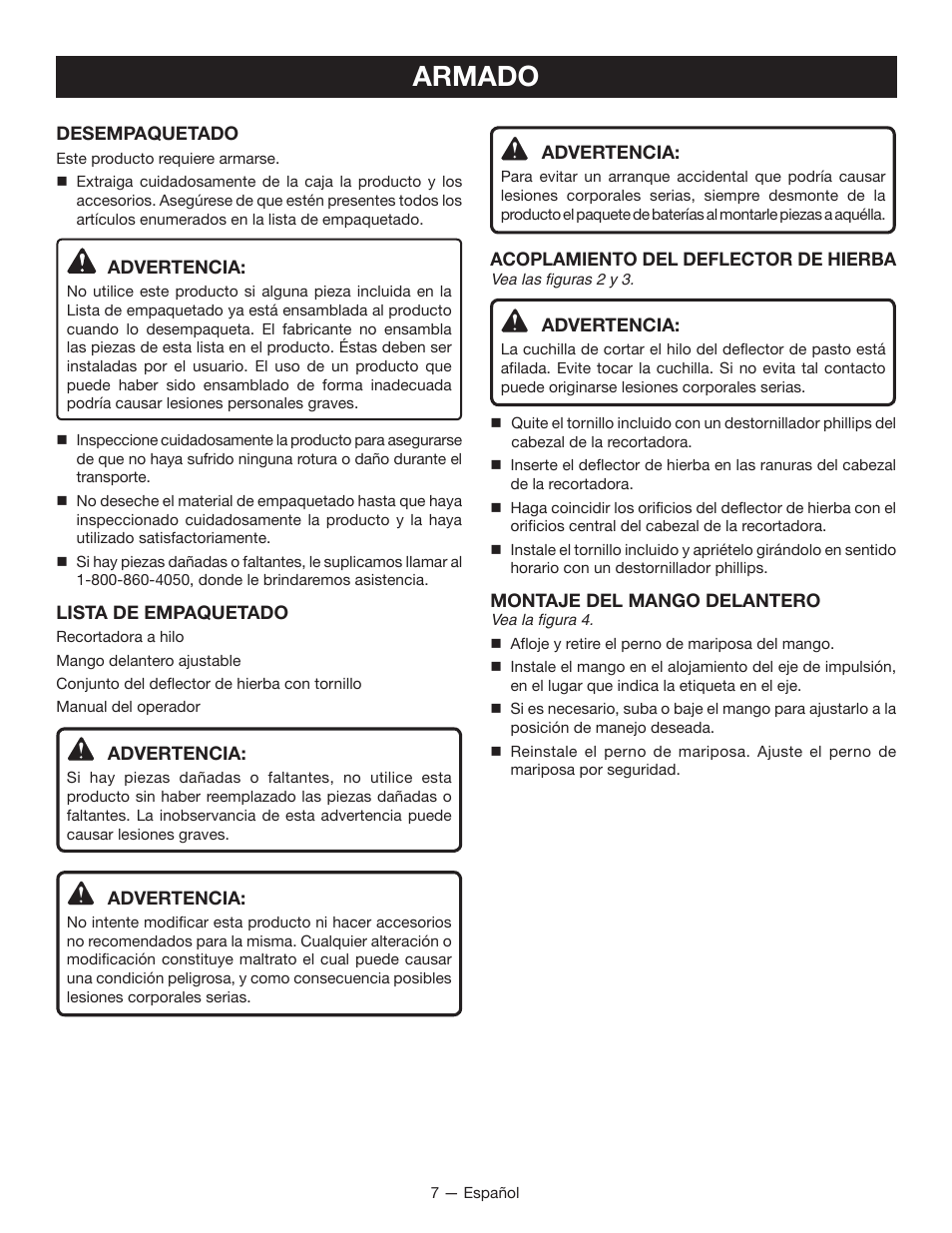 Armado | Ryobi P2006 User Manual | Page 31 / 38