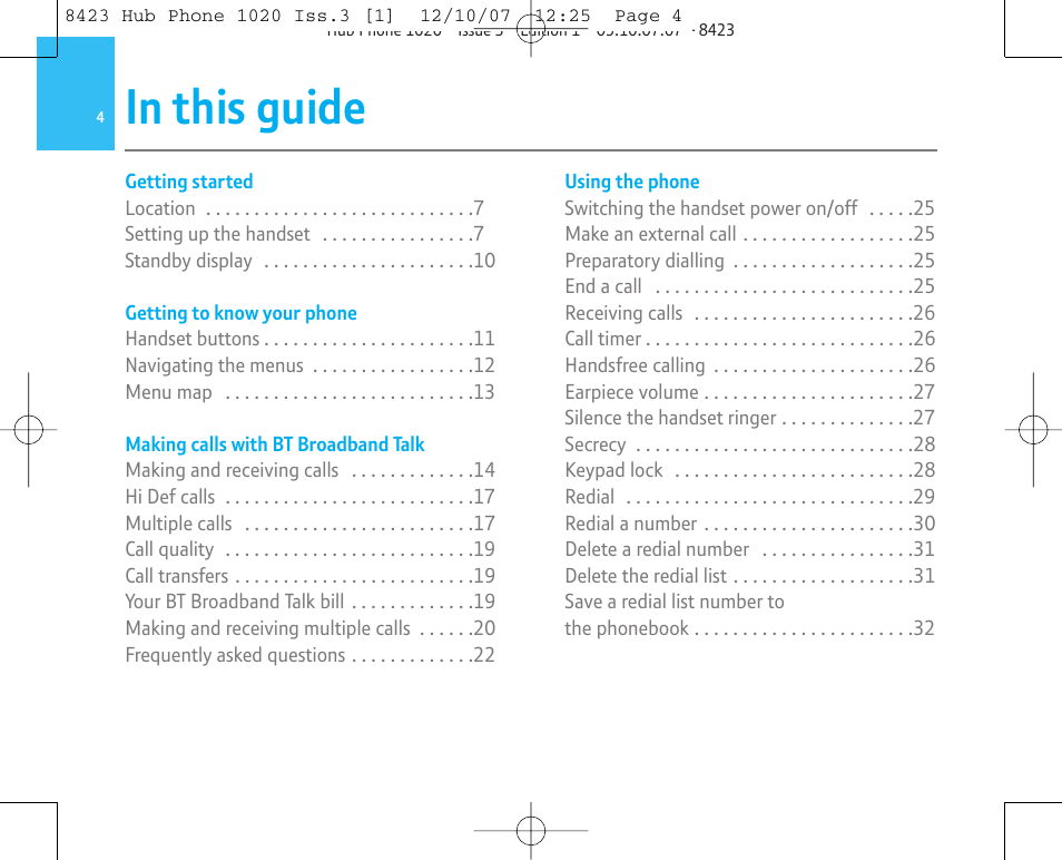 BT 1020 User Manual | Page 4 / 76
