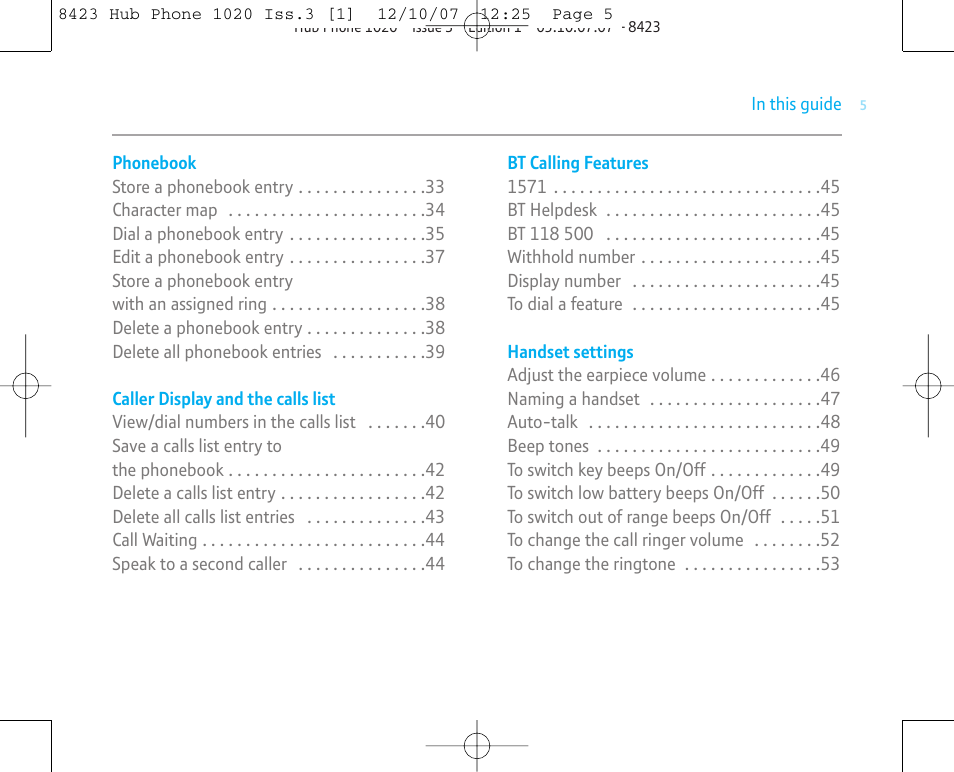 BT 1020 User Manual | Page 5 / 76